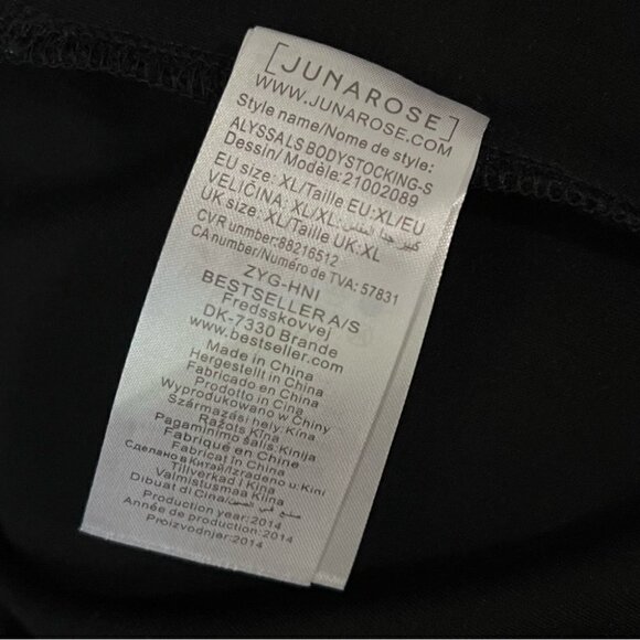 JunaRose, Women's Plus, Alyssa LS Bodystocking -Black. Size: 2X(US), XL(EU). NWT - Picture 7 of 14